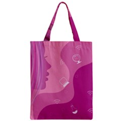 Online Woman Beauty Purple Zipper Classic Tote Bag by Mariart