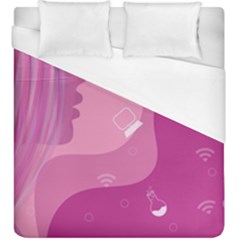 Online Woman Beauty Purple Duvet Cover (king Size) by Mariart