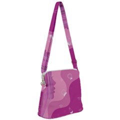 Online Woman Beauty Purple Zipper Messenger Bag