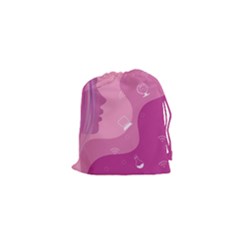 Online Woman Beauty Purple Drawstring Pouch (xs) by Mariart