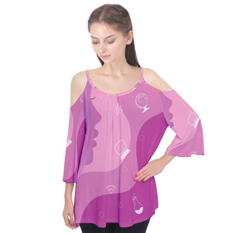 Online Woman Beauty Purple Flutter Tees by Mariart