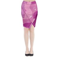 Online Woman Beauty Purple Midi Wrap Pencil Skirt by Mariart