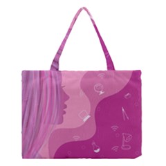 Online Woman Beauty Purple Medium Tote Bag by Mariart