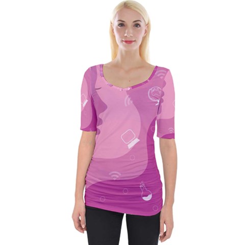 Online Woman Beauty Purple Wide Neckline Tee by Mariart