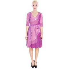 Online Woman Beauty Purple Wrap Up Cocktail Dress by Mariart