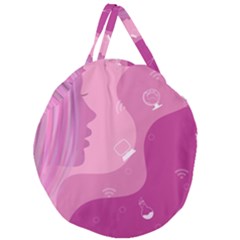 Online Woman Beauty Purple Giant Round Zipper Tote