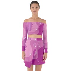 Online Woman Beauty Purple Off Shoulder Top With Skirt Set by Mariart