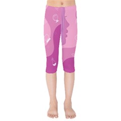 Online Woman Beauty Purple Kids  Capri Leggings  by Mariart