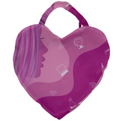 Online Woman Beauty Purple Giant Heart Shaped Tote by Mariart