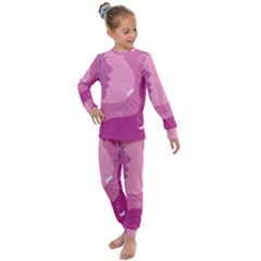 Online Woman Beauty Purple Kids  Long Sleeve Set 