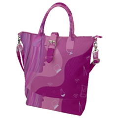 Online Woman Beauty Purple Buckle Top Tote Bag by Mariart