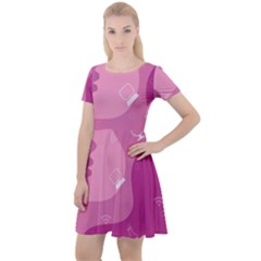 Online Woman Beauty Purple Cap Sleeve Velour Dress 