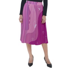 Online Woman Beauty Purple Classic Velour Midi Skirt  by Mariart