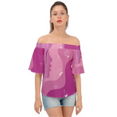 Online Woman Beauty Purple Off Shoulder Short Sleeve Top by Mariart