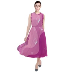 Online Woman Beauty Purple Round Neck Boho Dress by Mariart