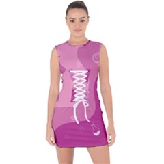 Online Woman Beauty Purple Lace Up Front Bodycon Dress