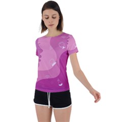 Online Woman Beauty Purple Back Circle Cutout Sports Tee by Mariart