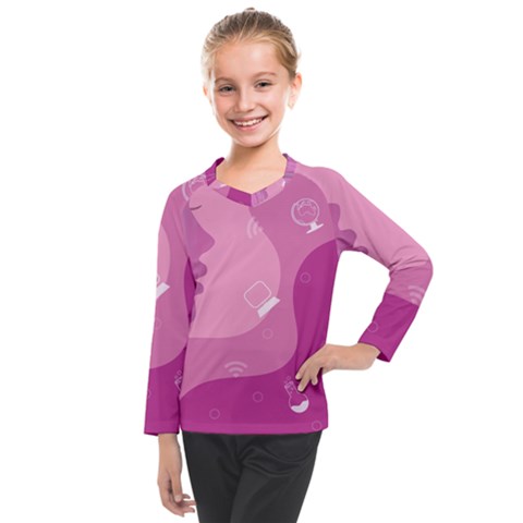 Online Woman Beauty Purple Kids  Long Mesh Tee by Mariart