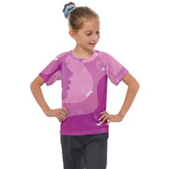 Online Woman Beauty Purple Kids  Mesh Piece Tee