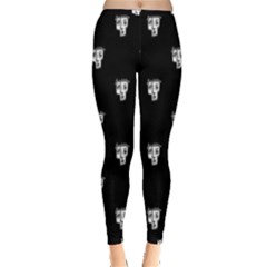 Man Head Caricature Drawing Pattern Inside Out Leggings by dflcprintsclothing