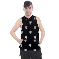 Man Head Caricature Drawing Pattern Men s Sleeveless Hoodie by dflcprintsclothing