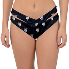 Man Head Caricature Drawing Pattern Double Strap Halter Bikini Bottom