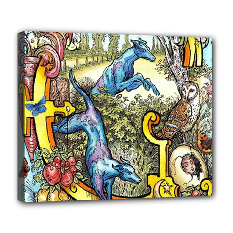 The Illustrated Alphabet - G - By Larenard Deluxe Canvas 24  X 20  (stretched)