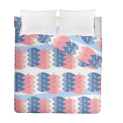 Fish Texture Rosa Blue Sea Duvet Cover Double Side (full/ Double Size) by HermanTelo