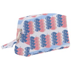 Fish Texture Rosa Blue Sea Wristlet Pouch Bag (large) by HermanTelo