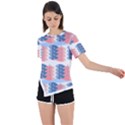 Fish Texture Rosa Blue Sea Asymmetrical Short Sleeve Sports Tee View1