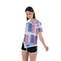 Fish Texture Rosa Blue Sea Asymmetrical Short Sleeve Sports Tee View2