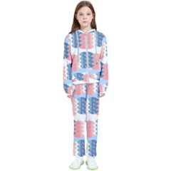 Fish Texture Rosa Blue Sea Kids  Tracksuit