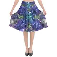 Metallizer Factory Glass Flared Midi Skirt by Mariart