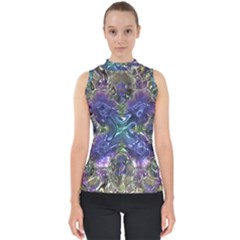 Metallizer Factory Glass Mock Neck Shell Top by Mariart