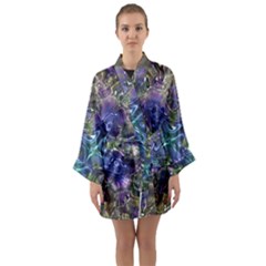 Metallizer Factory Glass Long Sleeve Satin Kimono by Mariart