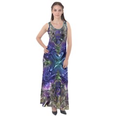 Metallizer Factory Glass Sleeveless Velour Maxi Dress