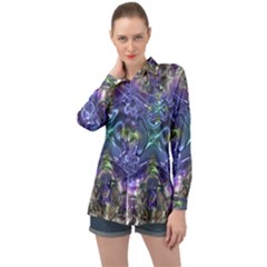 Metallizer Factory Glass Long Sleeve Satin Shirt