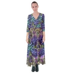 Metallizer Factory Glass Button Up Maxi Dress