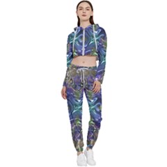 Metallizer Factory Glass Cropped Zip Up Lounge Set by Mariart