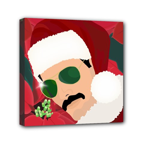 Mr  Bad Guy Santa Mini Canvas 6  X 6  (stretched)