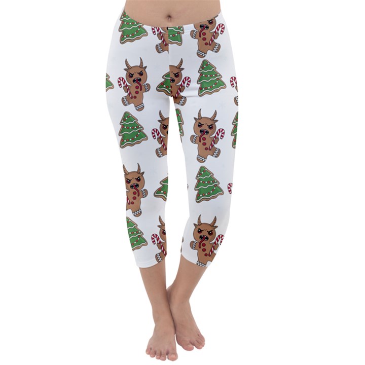 Gingerbread Krampus Capri Winter Leggings 