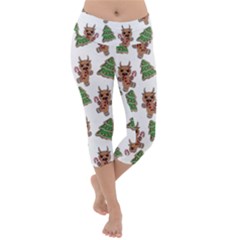 Gingerbread Krampus Lightweight Velour Capri Yoga Leggings by Valentinaart