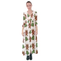 Gingerbread Krampus Button Up Maxi Dress