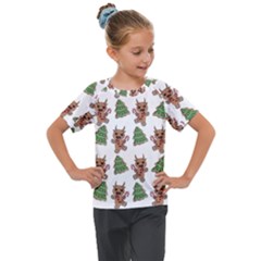 Gingerbread Krampus Kids  Mesh Piece Tee