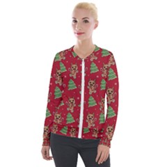 Gingerbread Krampus Velvet Zip Up Jacket by Valentinaart