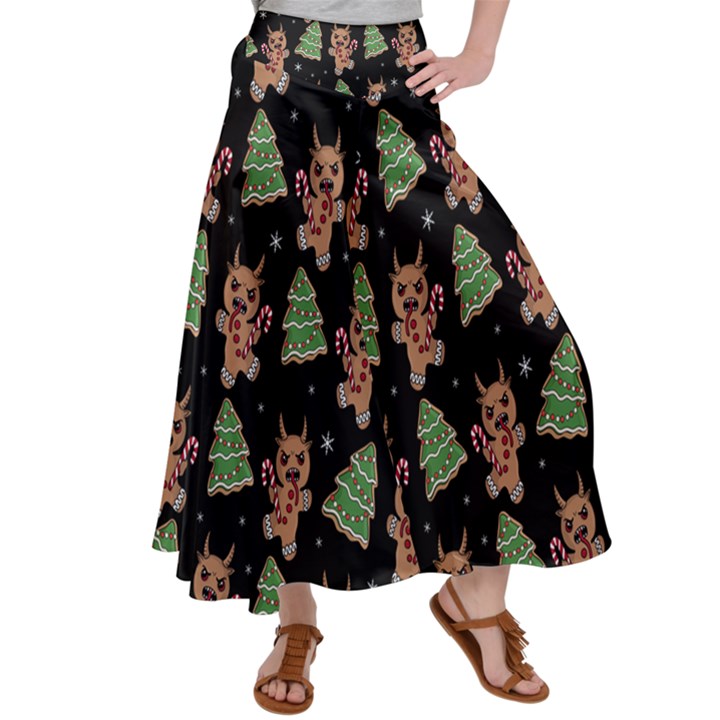 Gingerbread Krampus Satin Palazzo Pants