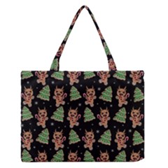 Gingerbread Krampus Zipper Medium Tote Bag by Valentinaart