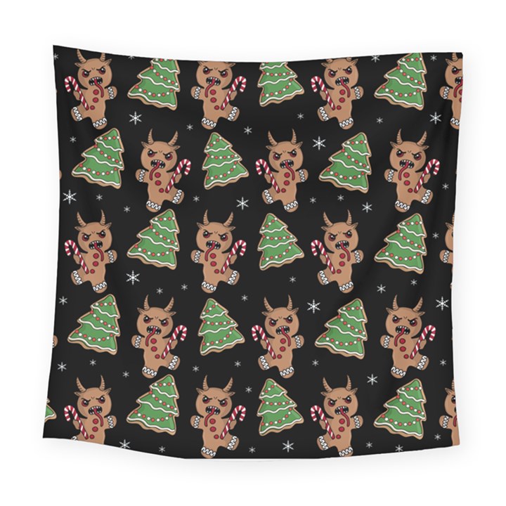 Gingerbread Krampus Square Tapestry (Large)