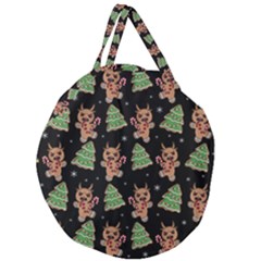 Gingerbread Krampus Giant Round Zipper Tote by Valentinaart