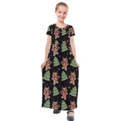 Gingerbread Krampus Kids  Short Sleeve Maxi Dress by Valentinaart